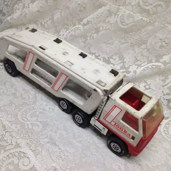 Vintage Large Mighty Tonka Car Carrier Transporter Truck 20in L x 6in H x 5in